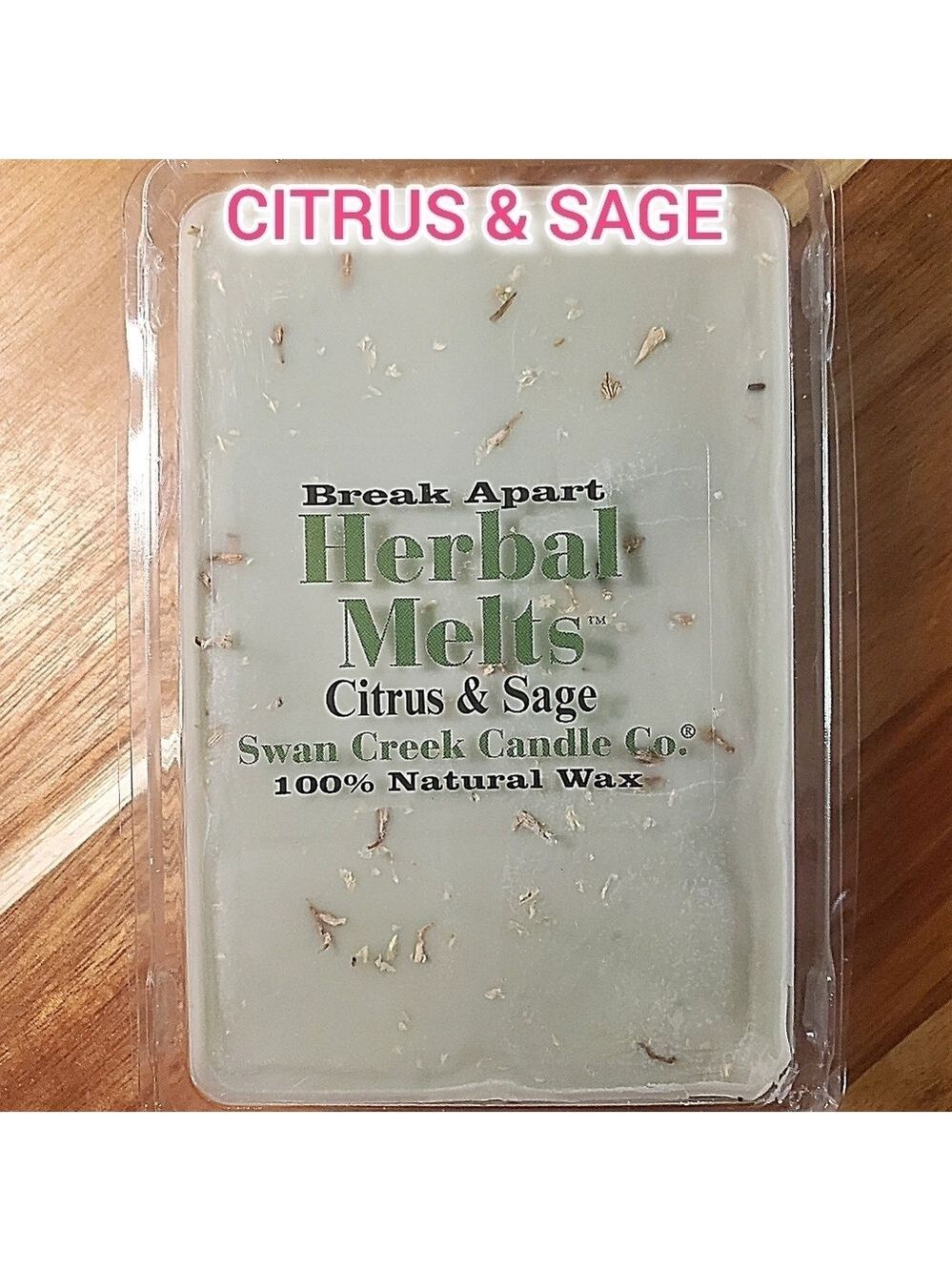 CITRUS & SAGE by SWAN CREEK CANDLE CO. Herbal Melts 100% Natural Wax 5.25 oz NWT